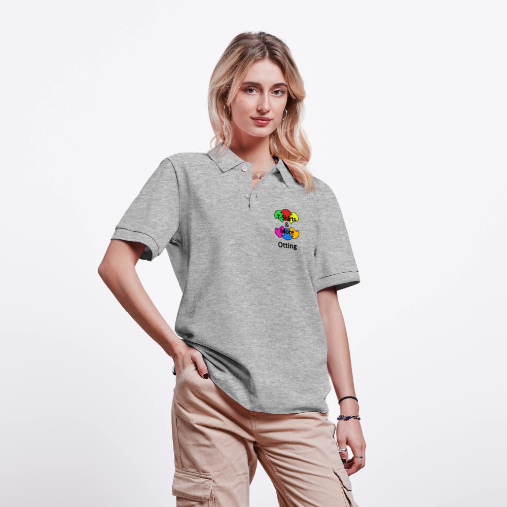 Unisex Bio-Poloshirt Mit Firmenlogo - Grau meliert