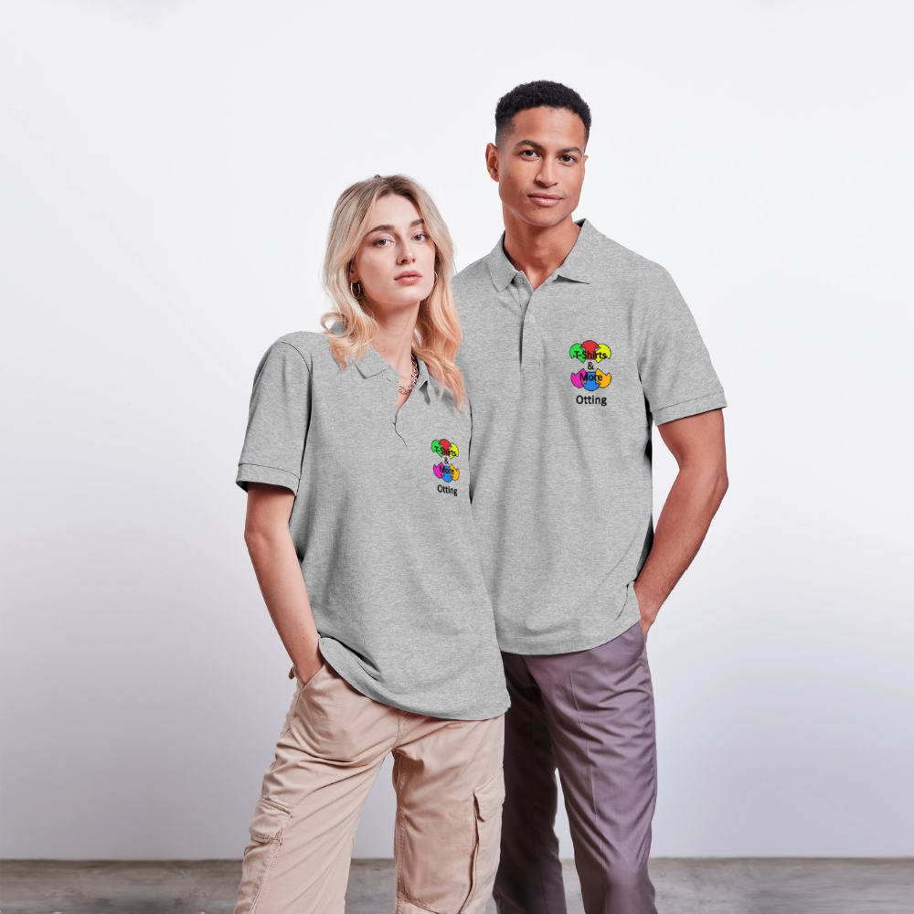 Unisex Bio-Poloshirt Mit Firmenlogo - Grau meliert