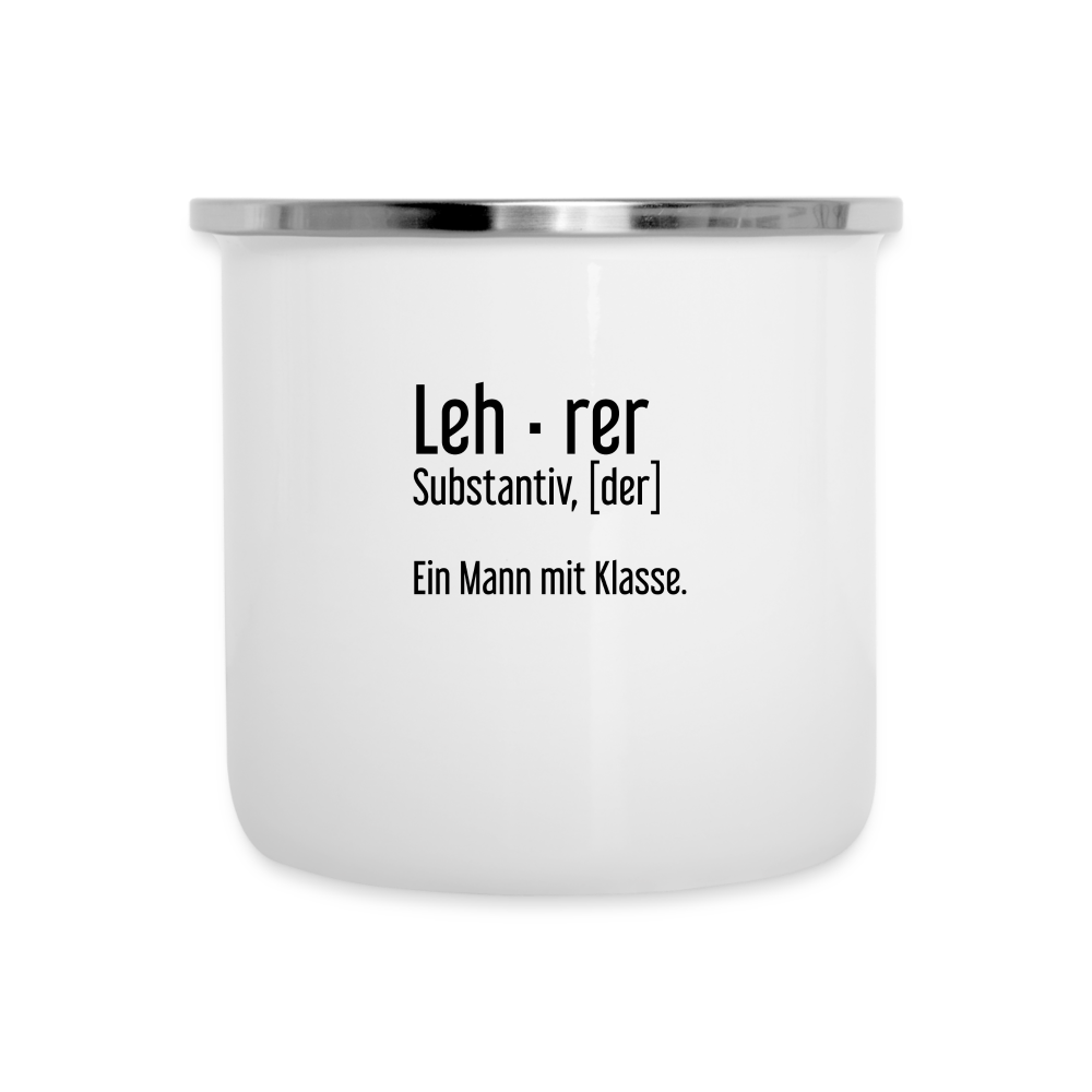 Ein Mann Mit Klasse Emaille-Tasse - weiß