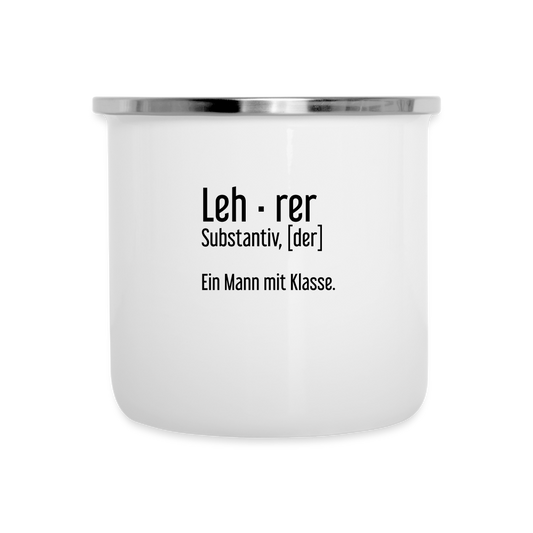 Ein Mann Mit Klasse Emaille-Tasse - weiß