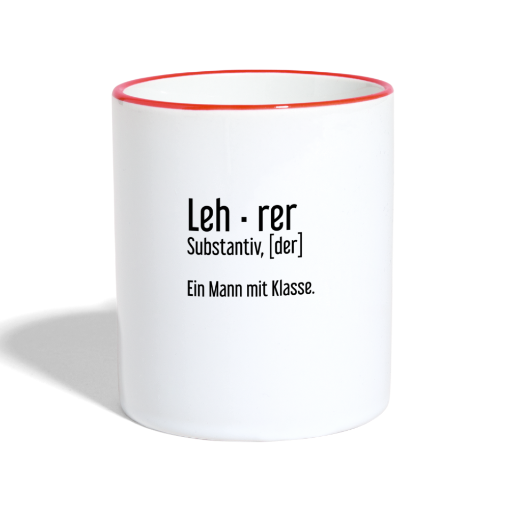 Ein Mann Mit Klasse Tasse zweifarbig - Weiß/Rot