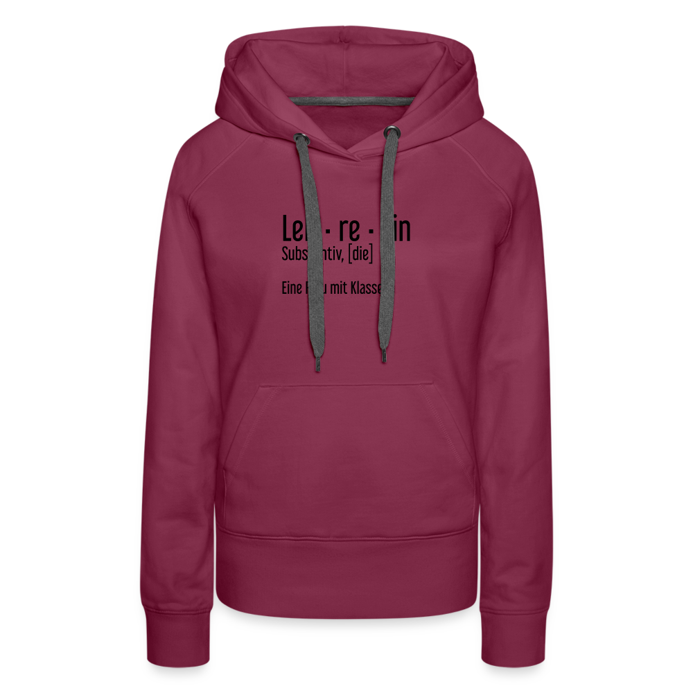 Eine Frau Mit Klasse Premium Hoodie - Bordeaux