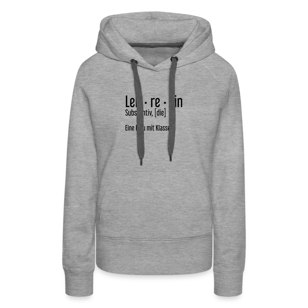 Eine Frau Mit Klasse Premium Hoodie - Grau meliert